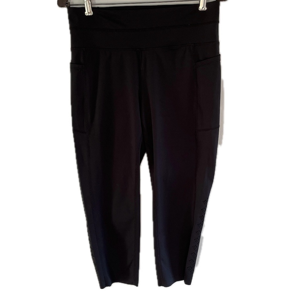 Tangerine Black Capri Active Leggings High Rise w/ Pockets Women’s Size Large